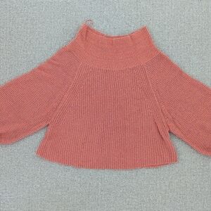 Coral Free People billowy cropped sweater